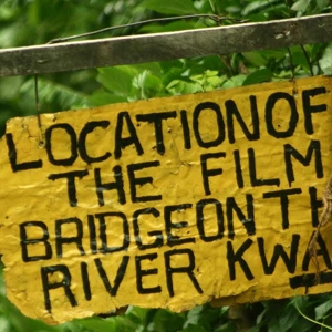 Sign board placed inside a rain forest in Sri Lanka 