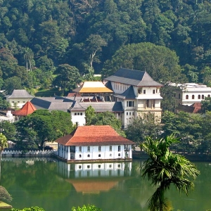 A temple of the tooth relic at Kandy in Sri Lanka 