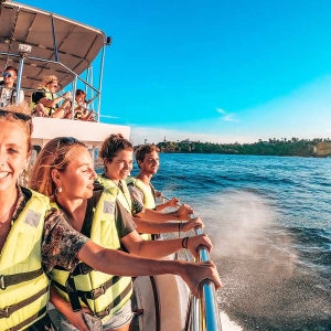 Tourists getting whale and dolphin watching experience at Mirissa 