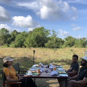 Experiencing lunch at Wilpattu campsites in Sri Lanka 