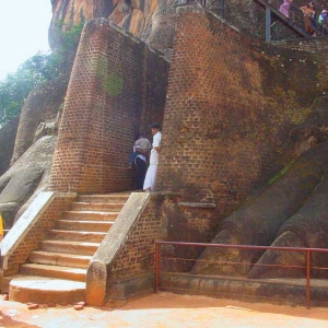 Entrance of the Sigiriya fortress in Sri Lanka 