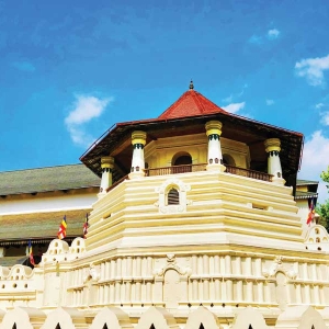 The temple of the tooth relic at Kandy in Sri Lanka 